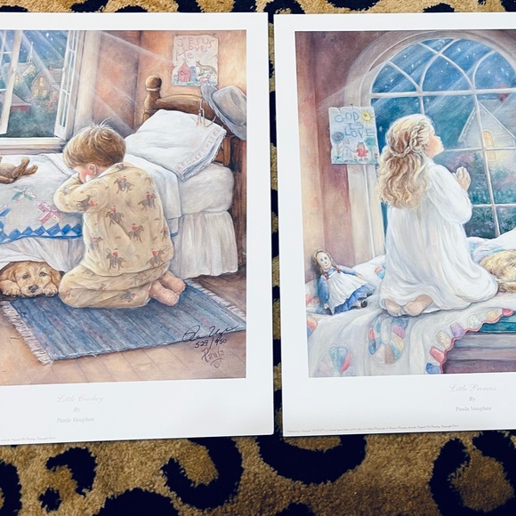 Paula Vaughan, LIMITED EDITION PRINTS, "Little Cowboy & Little Princess",529/950